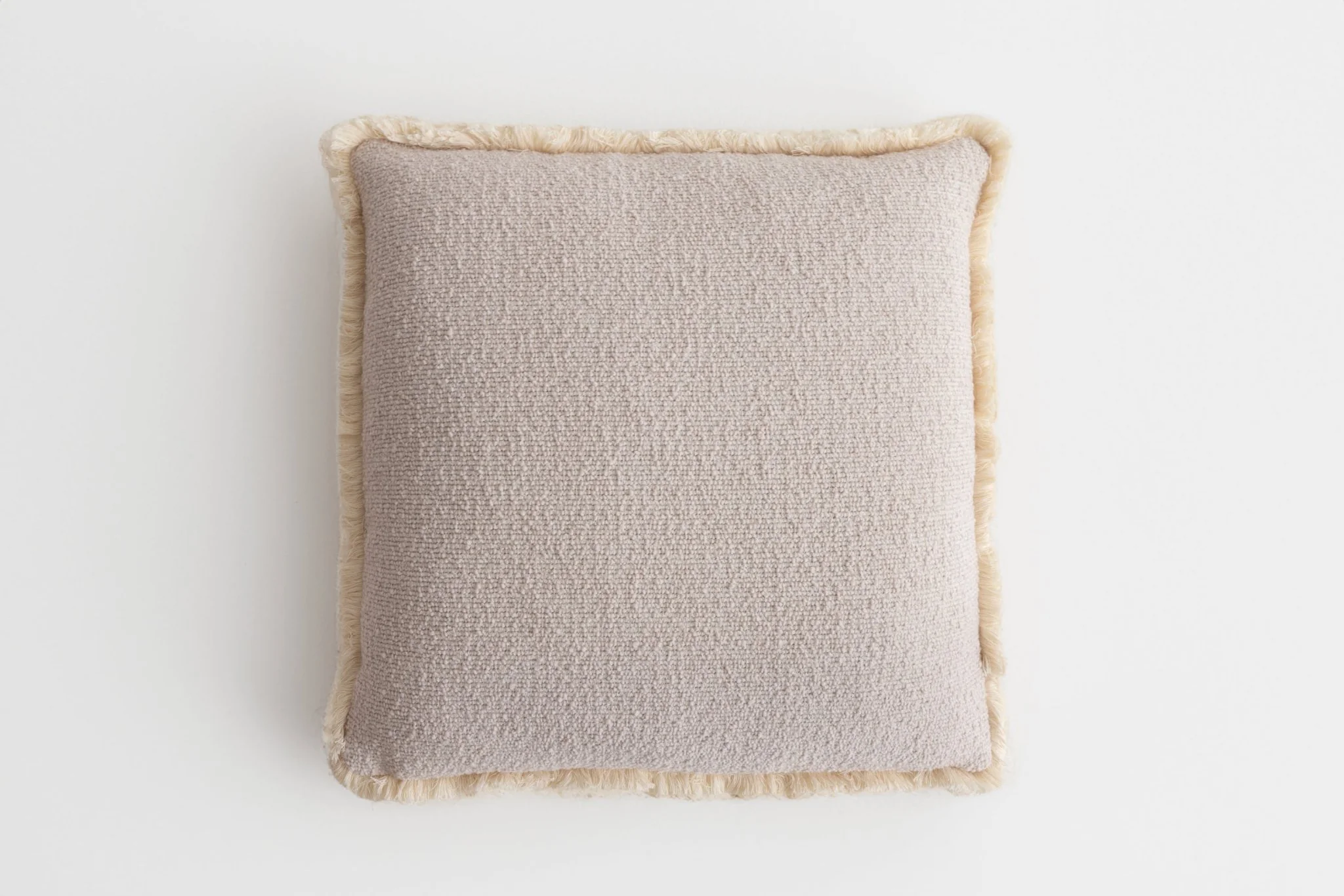 Bowie Square Cushion Linen & Natural Fringe
