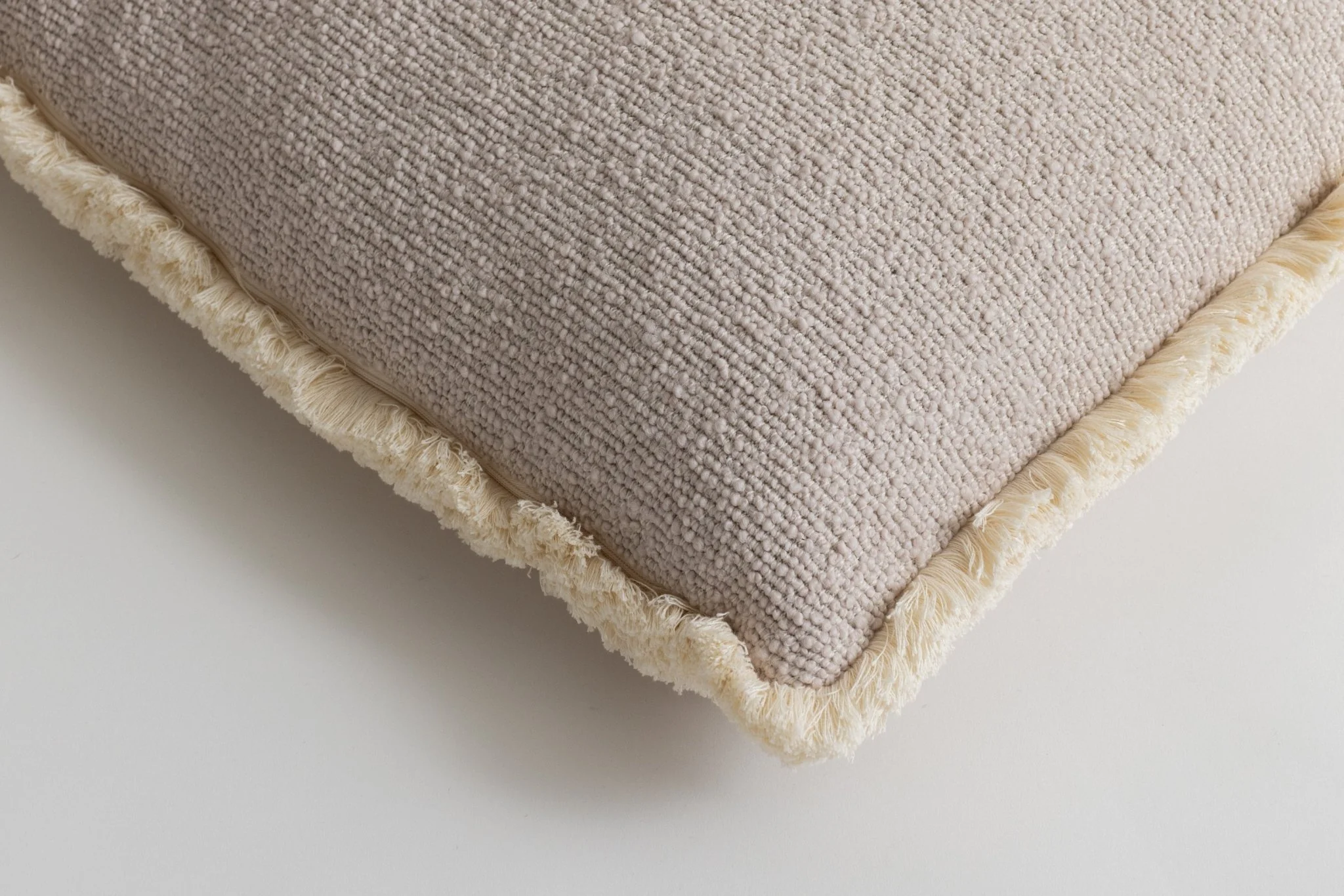 Bowie Square Cushion Linen & Natural Fringe - Image 2