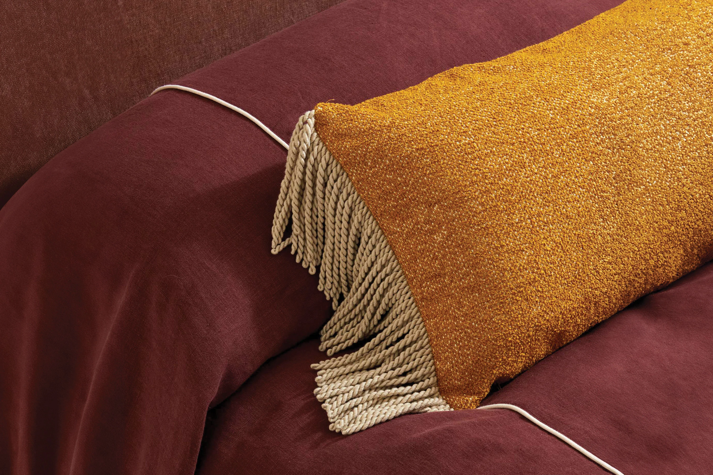 Luna Tassel Rectangle Cushion Mustard Seed - Image 4