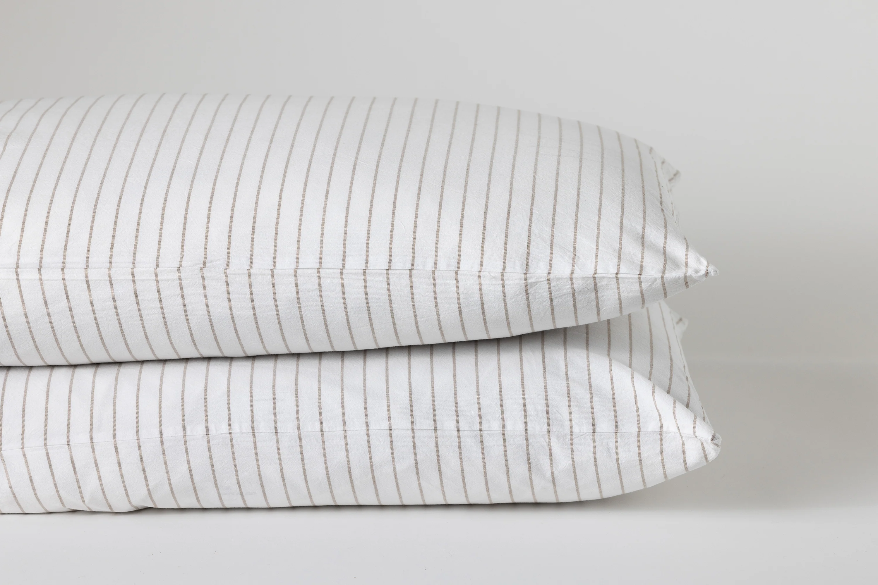 Stonewash Cotton Pinstripe Mocha - Image 4